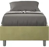 Letto Sommier imbottito Singolo 80x210 cm Azelia - Contenitore,Microfibra,T verde