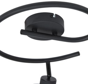 Faretto da soffitto di design nero con vetro fumé rotondo a 3 luci - Domo