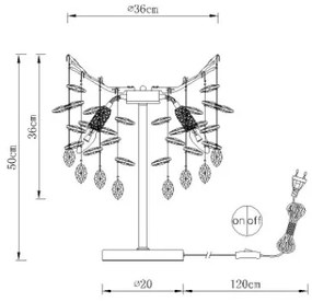 Globo 64138TS - Lampada da tavolo QUEENA 3xE14/40W/230V argento