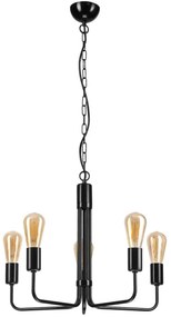 Lampadario a sospensione con catena TIFFANY 5xE27/60W/230V nero