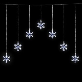 Aigostar - LED Catena natalizia da esterno 84xLED/8 funzioni 1,2x1m IP44 bianco freddo con fiocchi di neve