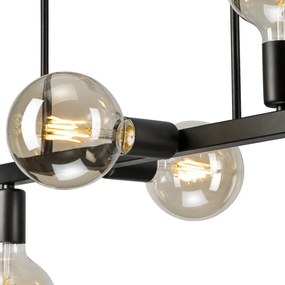 Lampadario a sospensione con supporto rigido ASTRID 6xE27/60W/230V nero