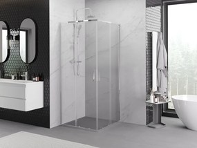 Mexen Exo-S Duo cabina doccia quadrata scorrevole 90 x 90 cm, trasparente, cromo - 8111-090-090-01-00