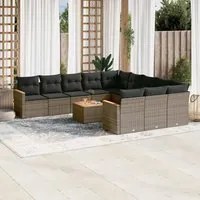 Set Divani da Giardino 12 pz con Cuscini Grigio in Polyrattancod mxl 88779