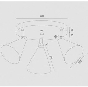 Argon 6244 - Faretto LUCINDA 3xE14/7W/230V nero