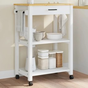 Carrello Da Cucina Monza 60x40x90 Cm İn Legno Massello Di Pino /