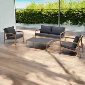 MAGNET - salotto con struttura in alluminio verniciato effetto legno