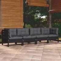 Set Divani da Giardino 4 pz con Cuscini Legno Massello di Pino cod mxl 44193