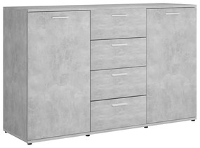 Credenza grigio cemento 120x35,5x75 cm in legno multistrato