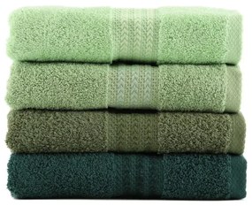 Set di 4 asciugamani in cotone verde, 50 x 90 cm - Foutastic