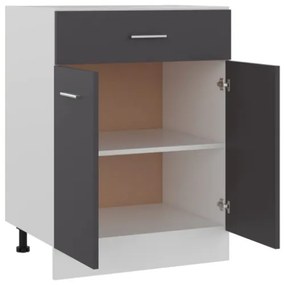Armadio con Cassetto Grigio 60x46x81,5 cm in Truciolato