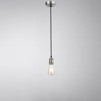 Lampadario In Metallo Industrial Clean Cromo Spazzolato 1 Luce E27