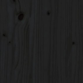Testiera per letto nera 164x3x81 cm in legno massello di pino