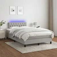 Letto a Molle Materasso e LED Grigio Chiaro 120x200 cm Tessuto cod mxl 57749