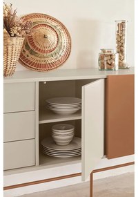 Cassettiera bassa con ante scorrevoli in mattone/beige 180x91 cm Nube - Teulat