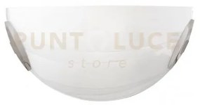 Applique a parete cri bianca 1 luce attacco e27 30x8,5x15cm in vetr...