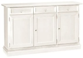 Credenza classica 3 ante  in legno bianco opaco