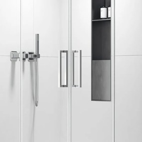 Kamalu - Box doccia 70x80 apertura doppio scorrevole finitura cromo | KZ-1000