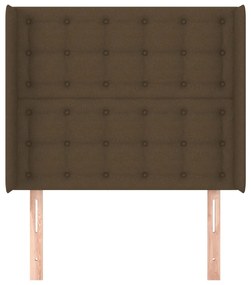 Testiera ad orecchio marrone scuro 93x16x118/128 cm in tessuto