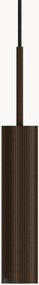 Lampada a sospensione piccola con superficie rigata Tubulaire, alt. 24 cm
