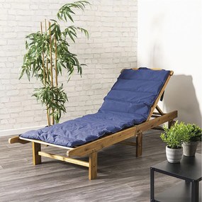 Cuscino Outdoor Imbottito Idrorepellente per Lettino da Esterno 60x180 cm in Poliestere e Policotone Blu...