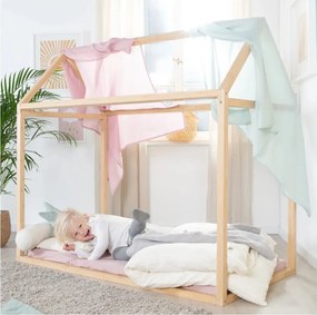 Letto per bambini in colore naturale 70x140 cm Montessori - Roba