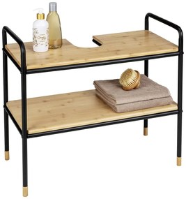 Mobile sotto lavabo in bambù nero/naturale 70x60 cm Loft - Wenko