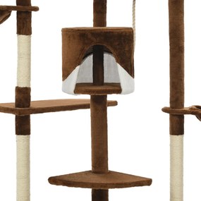 Albero per gatti e tiragraffi in sisal 203 cm marrone e bianco