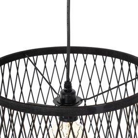 Lampada a sospensione da esterno intelligente in rattan nero a 3 luci con LED - Calamus