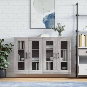 Armadietti A Parete 2 Pz Grigio Sonoma İn Legno Multistrato /