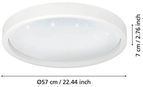 Plafoniera Moderna Montemorelos-Z Alluminio Bianco Luce Led Integrato 34,5W