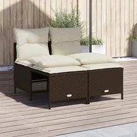 Set Divano da Giardino 4 pz con Cuscini Marrone in Polyrattan 368372