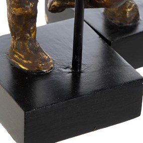 Statua Decorativa DKD Home Decor Alluminio Legno di mango (2 pezzi) (20 x 10 x 31 cm) (12 x 10 x 29,5 cm)