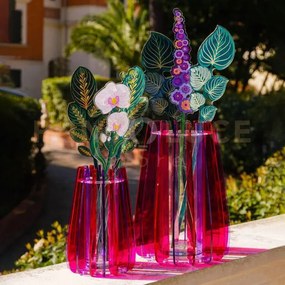 Vaso grande iride in vetro trasparente e cristallo acrilico colore ...