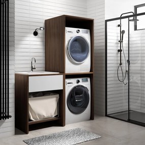 Mobile da bagno da fissare sotto lavabo L 70 x H 92 x P 66 cm noce, SENSEA Jnka