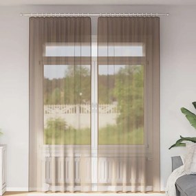 Tende İn Voile Con Passanti 2 Pz Marrone Chiaro 140x260 Cm /