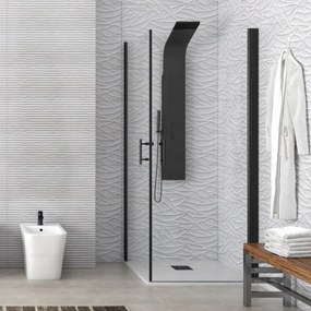 Kamalu - Box doccia nero 85x85 due battenti altezza 200h | KS2800AN