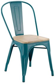 Sedia da giardino in acciaio Oxford, seduta in legno blu