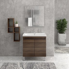 Mobile bagno a terra 80 cm lavabo integrato e due ante SV-80T - KAMALU