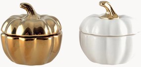 Set di 2 portalumini in porcellana Pumpkin