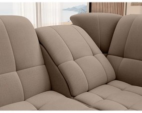 Divano angolare marrone allungabile/con contenitore (con penisola a destra/a L) e rivestimento in velluto Sado – ELTAP