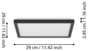 Eglo 901442- Plafoniera LED da esterno ROVITO 13,4W/230V 29x29 cm IP44 nero