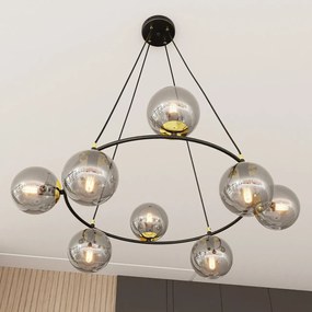 Lampadario a Sospensione AZURA 8 in Acciaio e Vetro 8xE14