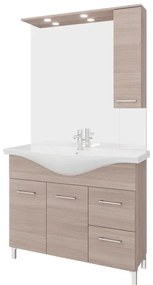 Mobile bagno con lavabo e sifone L 105 x H 81.5 x P 50.5 cm legno naturale in truciolare, 2 ante 2 cassetti per vasca centrale Symoa
