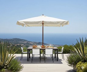 Ombrellone da Giardino 3x3 m Palo Ø48 mm in Legno Vorghini De Lux Ecrù...