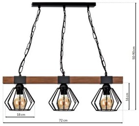 Lampadario su catena  ULF 3xE27/60W/230V