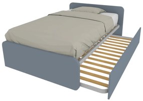 864R - Letto cameretta 120x190 1piazza e mezzo con secondo letto estraibile e testate personalizzabili.Reti incluse