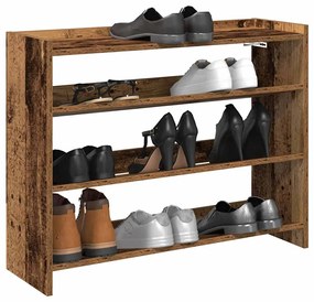 Scarpiera Legno Antico 80x25x62 Cm İn Legno Multistrato /