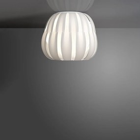 Plafoniera Moderna 1 Luce Queen In Polilux Bianco D40 Made In Italy
