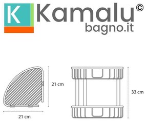 Kamalu - mensola a griglia con doppio ripiano in acciaio inox bianco opaco | ka40b